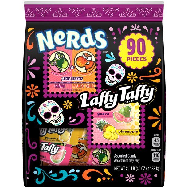 Photo 1 of *BEST BY JAN/22*
Nerds Guava/Mango Chile & Laffy Taffy Guava/Pineapple Halloween Candy Variety Pack, 40 Oz (90 Count)