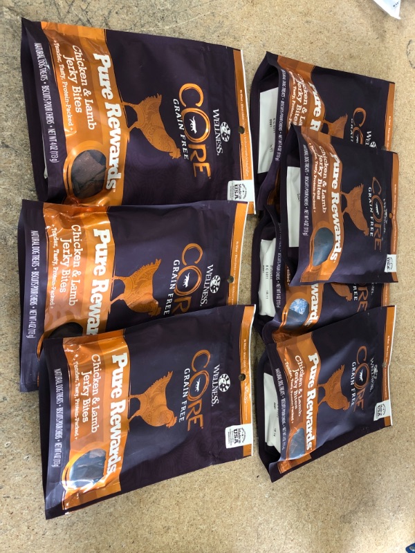 Photo 2 of ** EXP 31 JUL 22 **   ** SETS OF 7 **
Wellness CORE Power Packed Chicken Grain Free Jerky Dog Treats, 4-oz Bag
