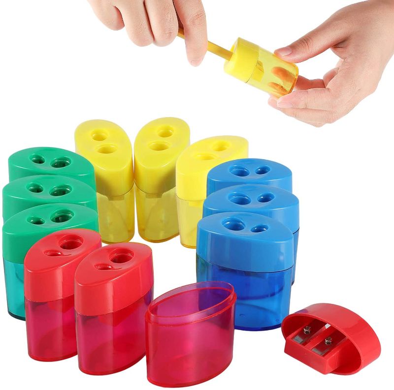 Photo 1 of ** SETS OF 3 **
KIDMEN 2 Holes Pencil Sharpener,Pencil Sharpener for Kids,Pencil Sharpener Handheld-12 PACK
