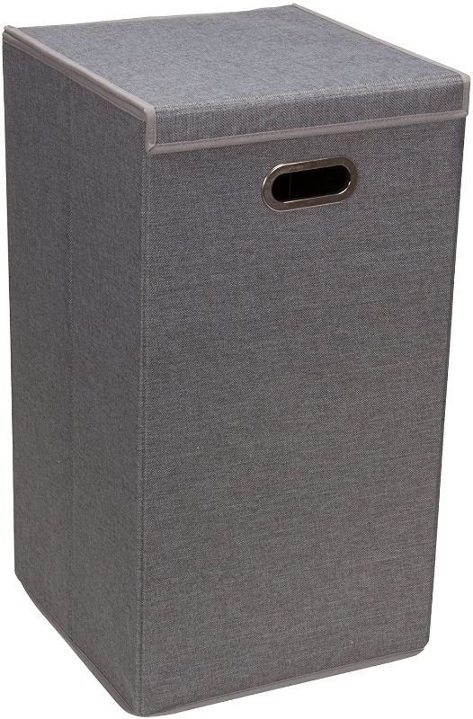 Photo 1 of Household Essentials 5620 Collapsible Single Laundry Hamper with Magnetic Lid - Grey
