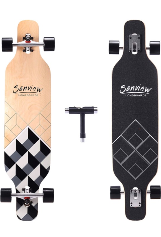 Photo 1 of ANYHILL SANVIEW 39" Drop Through Longboard Skateboard Cruiser for Beginners Cubes 11