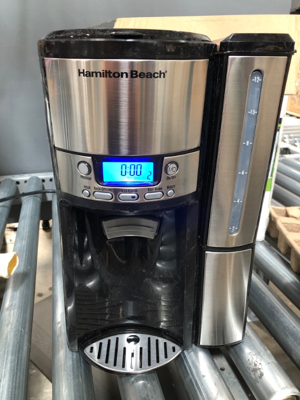 Photo 2 of Hamilton Beach Brewstation Dispensing Coffee Maker with 12 Cup Internal Brew Pot, Removable Reservoir, Black & Stainless Steel
