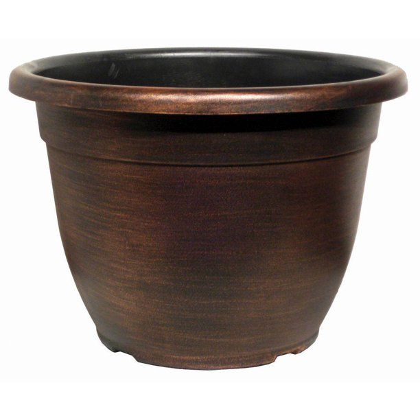 Photo 1 of 13.1 in. Warm Copper Plastic Bella Planter -12 pack 
