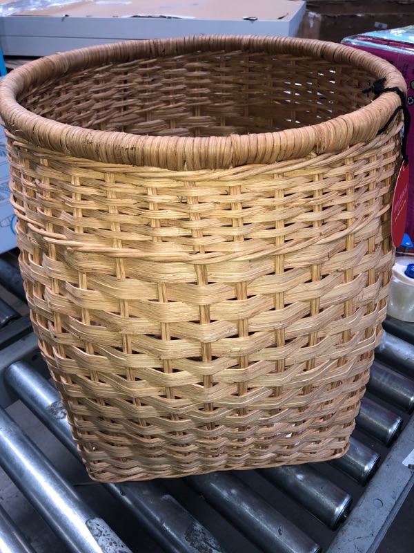 Photo 2 of 18" X 21.5" Rattan Basket with Tassel Lid Natural - Opalhouse™ 
