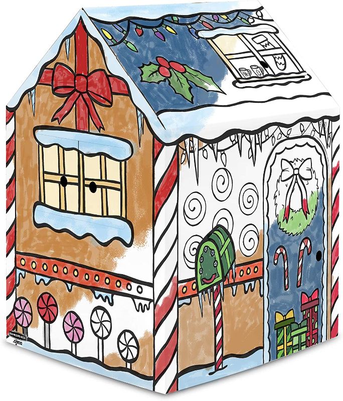 Photo 1 of Bankers Box at Play Gingerbread Playhouse, Cardboard Playhouse and Craft Activity for Kids
