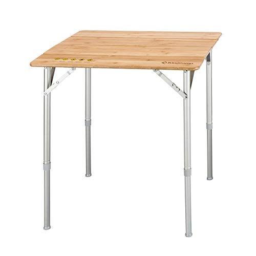 Photo 1 of **one leg does not hold**
KingCamp Bamboo Folding Table with Carry Bag 4 Fold Heavy Duty Adjustable Height Aluminum Frame Camping Table (Small, Desktop 25.6 x 19.7 inch)
