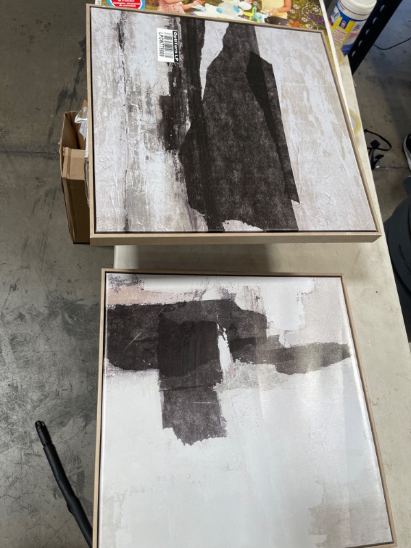 Photo 2 of (Set of 2) 24" x 24" Framed Canvas Black - Threshold™

