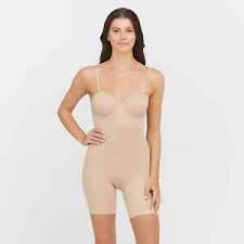 Photo 1 of ASSETS BY SPANX Women's Flawless Finish Strapless Cupped Midthigh Bodysuit

