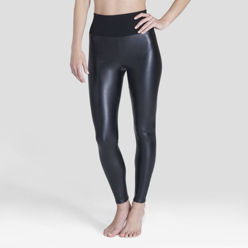 Photo 1 of Assets by Spanx Women's All Over Faux Leather Leggings - Black XL
