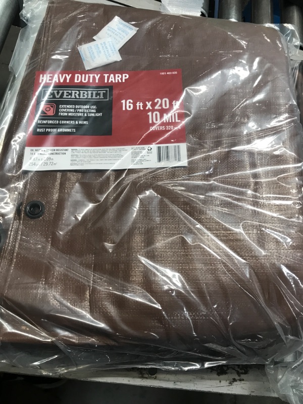 Photo 2 of 16 ft. x 20 ft. Brown/Silver Heavy Duty Tarp
