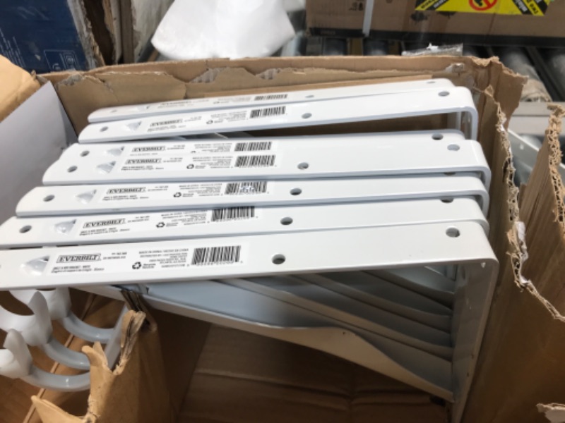 Photo 3 of 10 PACK**White Heavy-Duty Shelf Bracket and Rod Support
