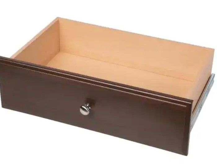 Photo 1 of 8 in. H x 24 in. W Brown Wood Drawer
