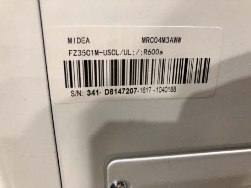 Photo 1 of Midea MRC04M3AWW, White 3.5 Cu. Ft. Mini Freezer, Cubic Feet
