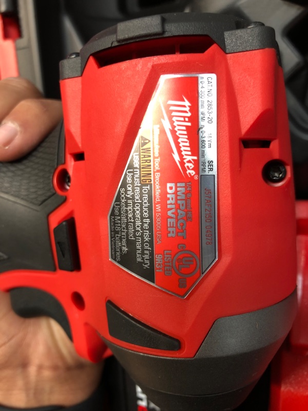 Photo 6 of Milwaukee M18 FUEL 18-Volt Lithium-Ion Brushless Cordless 1/4 in. Hex Impact Driver Kit with Two 5.0Ah Batteries Charger Hard Case