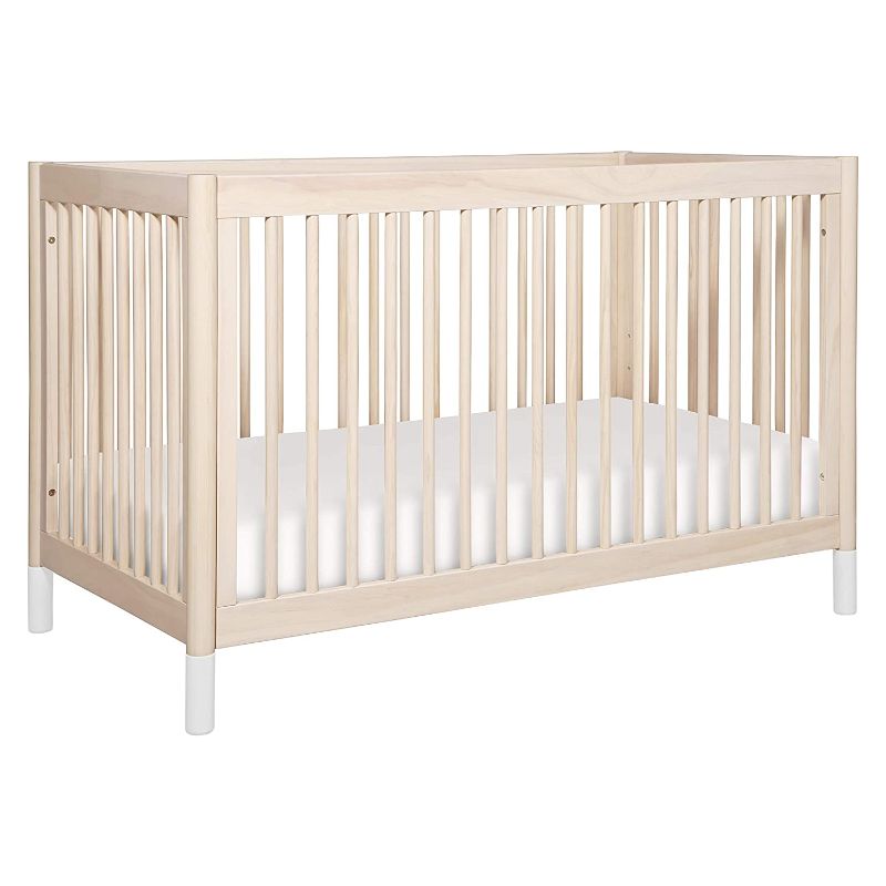 Photo 1 of Babyletto Gelato 4-in-1 Convertible Crib with Toddler Bed Conversion in Washed Natural and White, Greenguard Gold Certified
