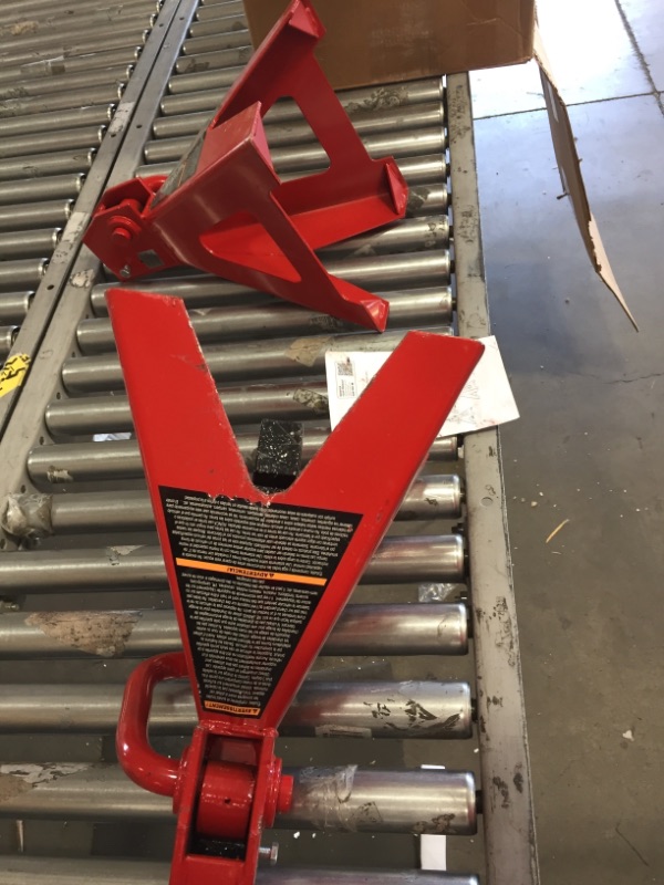 Photo 2 of **MISSING PARTS* BIG RED T41202 Torin Steel Jack Stands: 12 Ton (24,000 lb) Capacity, Red, 1 Pair
