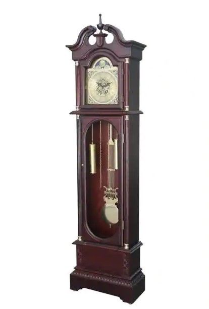 Photo 1 of ***INCOMPLETE, DAMAGE SHOWN IN PICTURE, HARDWARE LOOSE IN BOX*** Traditional 72 in. Cherry Floor Standing Grandfather Clock
