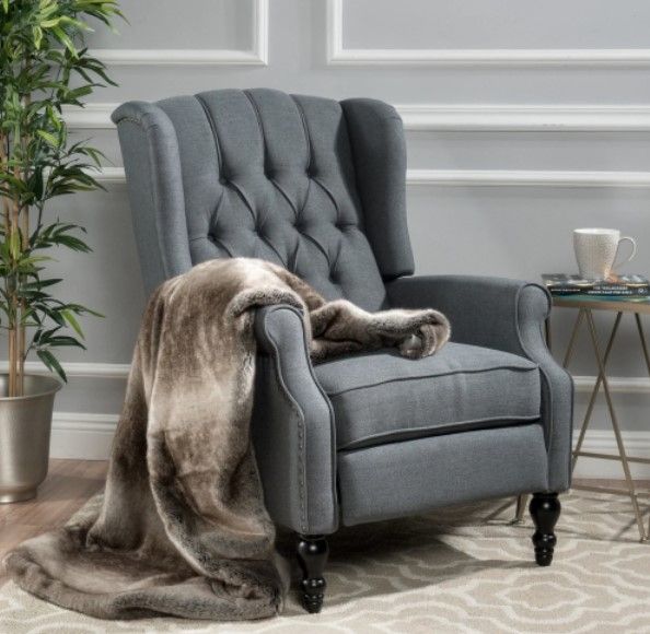 Photo 1 of ***SIMILAR TO STOCK PHOTO***  Fabric Club Chair by Christopher Knight Home - Charcoal
