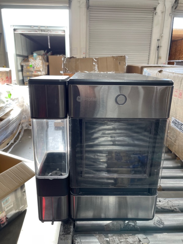 Photo 5 of **TESTED, WORKS*** GE Profile - Opal Portable Ice Maker with Nugget Ice Production, Side Tank, and Built-in WiFi - Black Stainless Steel
