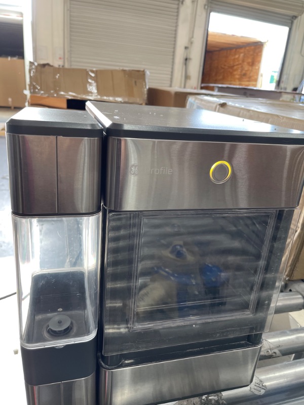 Photo 2 of **TESTED, WORKS*** GE Profile - Opal Portable Ice Maker with Nugget Ice Production, Side Tank, and Built-in WiFi - Black Stainless Steel
