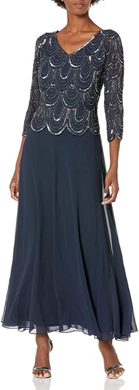 Photo 1 of J Kara Women's 3/4 Sleeve with Scallop Beaded Pop Over Gown Size 14p
