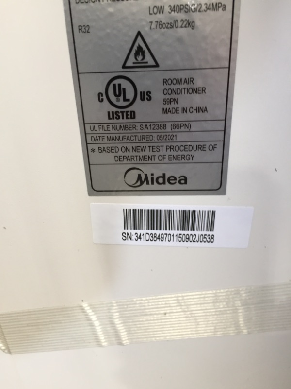 Photo 7 of Midea 8,000 BTU DOE (5,300 BTU SACC) Portable Air Conditioner, Cools up to 175 Sq. Ft., Works as Dehumidifier & Fan, Remote Control & Window Kit Included

