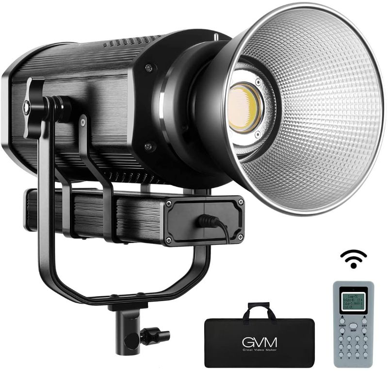 Photo 1 of GVM 300W LED Video Light CRI97+ TLCL97+ 5600K 37300lux Continuous Output Lighting with Bowens Mount, Remote & DMX Control System, Photography Lighting for YouTube Portrait Studio Wedding Shooting
