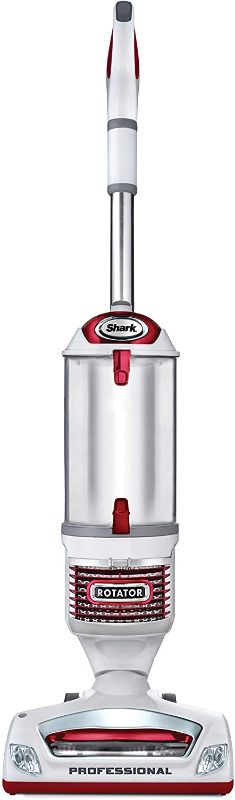 Photo 1 of Shark NV501 Rotator Professional Lift-Away Upright Vacuum with HEPA Filter, Swivel Steering, LED Headlights, Wide Upholstery Tool, Dusting Brush & Crevice Tool, White/Red
