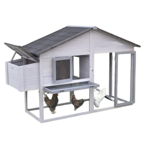 Photo 1 of **BOX 1/2** Chicken Coop for 4-6 Chickens - Backyard Wooden Chicken House - Large Nesting Boxes for Chickens - Multilevel Hen House with Waterproof Roof - Cage Accessory Suitable for Rabbits, Birds, Rooster, Duck
