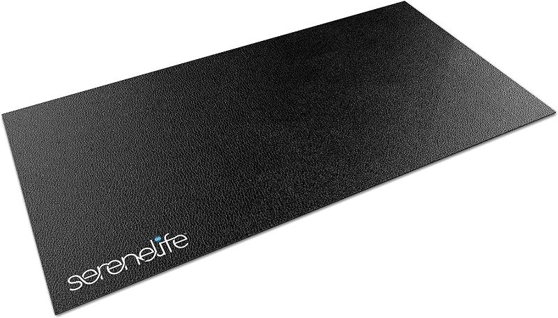 Photo 1 of 30" x 60" SereneLife Premium Portable Fitness Exercise Mat Non-Slip Gym Training Equipment Floor Protection - Yoga, Workout, Jump Rope - for Bigger Treadmill, Elliptical, Bike, Bench, Power Rack
