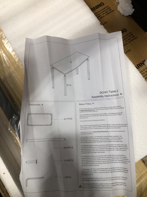 Photo 3 of ZINUS Jennifer 47 Inch Black Frame Desk / Computer Workstation / Office Desk / Easy Assembly