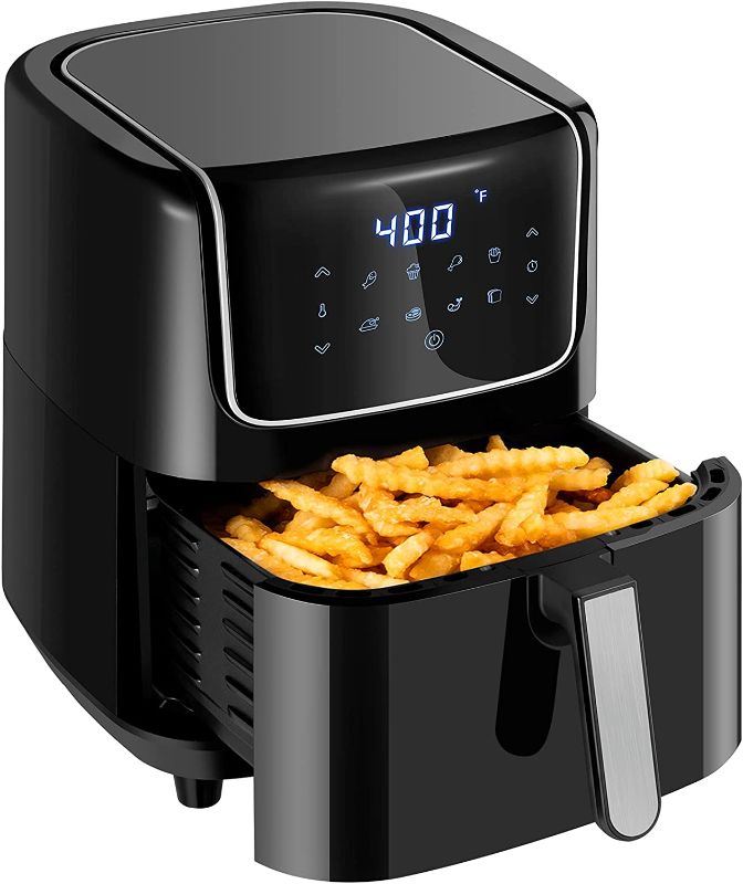 Photo 1 of Air Fryer Large 6.8QT, Electric Airfryer Toaster Oven with LED Touch Screen, 8 Presets, Nonstick Fry Basket, Dishwasher Safe, Auto Shut Off, Black
