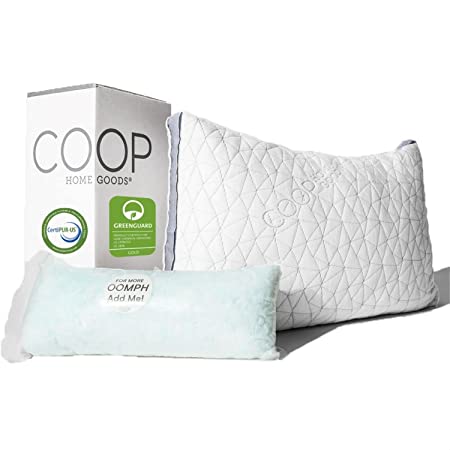 Photo 1 of Coop Home Goods Eden Pillow Queen Size Bed Pillow for Sleeping - Adjustable Cross Cut Memory Foam Pillows with Cooling Gel- Washable Cover from Viscose Rayon - CertiPUR-US/GREENGUARD Gold Certified
