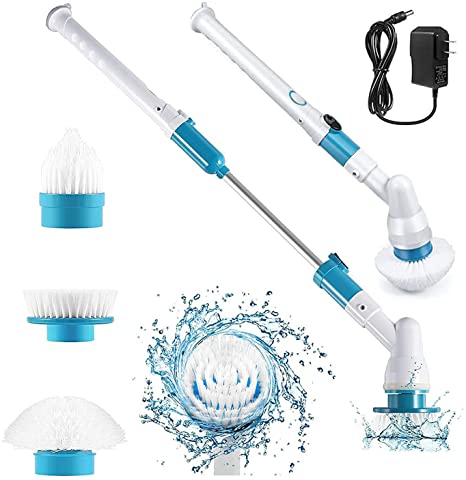 Photo 1 of RemitEx Electric Spin Scrubber, Cordless Power Scrubber, Multipurpose with 3 Replaceable 360° Spinning Brush Heads | Adjustable Handheld Long Extension Handle for Tile, Floor, Bathtub
