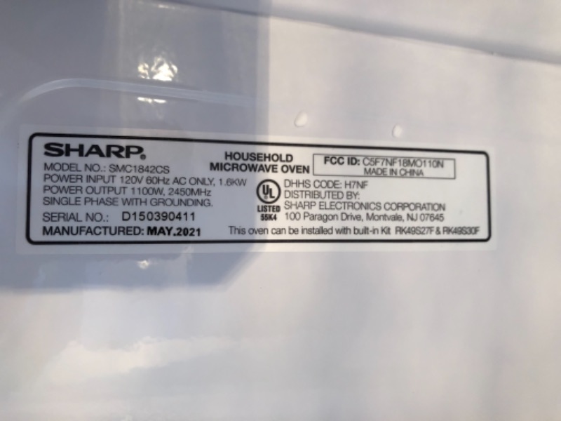 Photo 5 of Sharp? Carousel 1.8 Cu Ft Countertop Microwave Oven, Stainless
