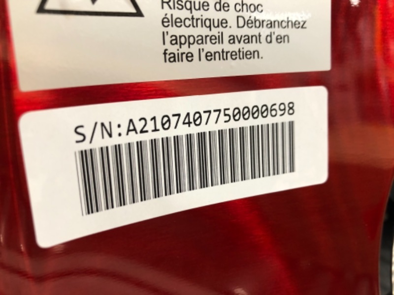 Photo 6 of ***PARTS ONLY*** Frigidaire EFIC452-SSRED XL Maker, Makes 40 Lbs. of Clear Square Ice Cubes A Day, Stainless, Red Steel
