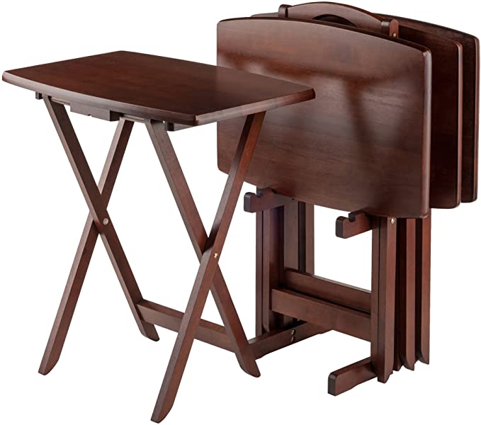 Photo 1 of Winsome Oversize Snack Table Set, Walnut
