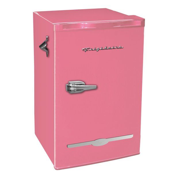 Photo 1 of **PARTS ONLY**Frigidaire 3.2 Cu Ft Retro Mini Fridge with Side Bottle Opener, Pink
