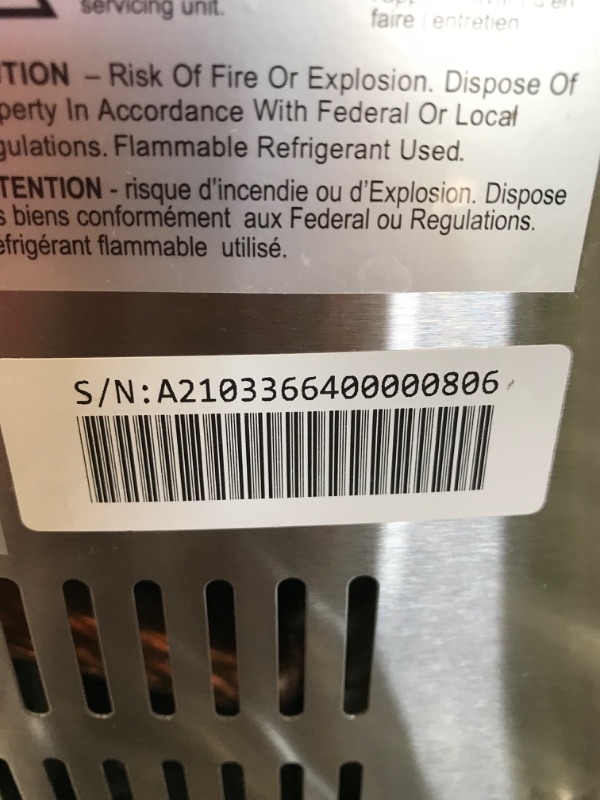 Photo 5 of Frigidaire EFIC235-AMZ Countertop Crunchy Chewable Nugget Ice Maker, Self Cleaning Function
