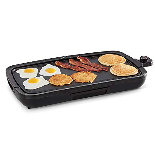 Photo 1 of Dash Deluxe Everyday Electric Griddle with Removable Nonstick Cooking Plate for Pancakes, Burgers, Eggs and More, Includes Drip Tray + Recipe Book, 20
