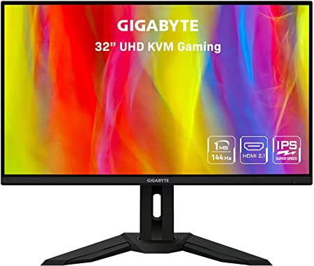 Photo 1 of GIGABYTE M32U 32" 144Hz 4K FreeSync Compatible Gaming Monitor, SS IPS, 3840x2160 Display, 1ms Response Time (MPRT), 1x Display Port 1.4, 2x HDMI 2.1, 3x USB 3.0, 1x USB Type C