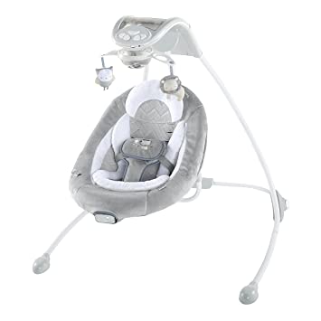 Photo 1 of Ingenuity InLighten Baby Swing - Cool Mesh Fabric, Vibrations, Swivel Infant Seat, Nature Sounds, Light Up Motorized Mobile - Braden