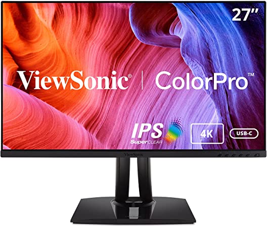 Photo 1 of **DAMAGED***
ViewSonic VP2756-4K 27 Inch Premium IPS 4K Ergonomic Monitor with Ultra-Thin Bezels, Color Accuracy, Pantone Validated, HDMI, DisplayPort and USB Type C for Professional Home and Office