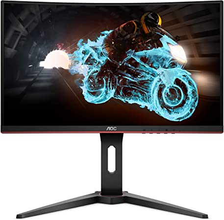 Photo 1 of AOC C24G1A 24" Curved Frameless Gaming Monitor, FHD 1920x1080, 1500R, VA, 1ms MPRT, 165Hz (144Hz supported), FreeSync Premium, Height adjustable Black