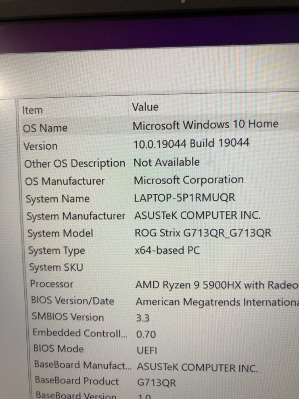 Photo 8 of ASUS ROG Strix G17 (2021) Gaming Laptop, 17.3” 300Hz IPS Type WQHD Display, NVIDIA GeForce RTX 3070, AMD Ryzen 9 5900HX Processor, 16GB DDR4, 1TB PCIe SSD, RGB Keyboard, Windows 10, G713QR-ES96Q