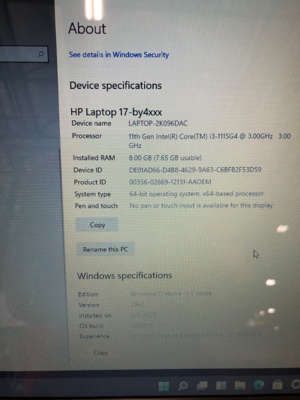 Photo 6 of HP 17.3'' HD Home & Business Laptop (Intel i3-1115G4 2-Core, 8GB RAM, 256GB SSD, Intel UHD, 17.3" 60Hz HD+ (1600x900), WiFi, Bluetooth, Win 11 Home