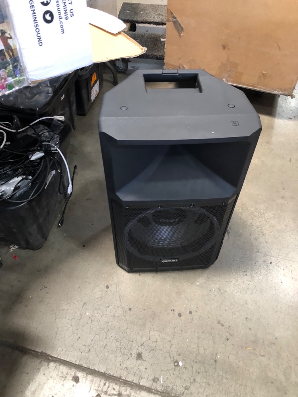 Photo 3 of Gemini Sound GSP-L2200PK Indoor Outdoor Ultra Powerful Bluetooth 2200W Watts Peak Speaker, 15" Inch Woofer, LED Party Lights, Built in Media Player, FM Radio, USB/SD Card/Microphone, Speaker Stand