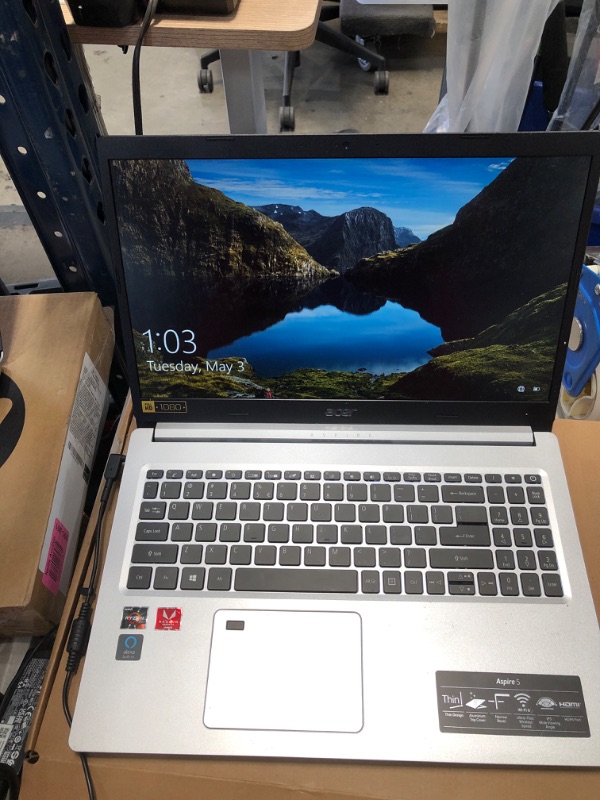 Photo 1 of Acer Aspire 5 A515-46-R14K Slim Laptop | 15.6" Full HD IPS | AMD Ryzen 3 3350U Quad-Core Mobile Processor | 4GB DDR4 | 128GB NVMe SSD | WiFi 6 | Backlit KB | Amazon Alexa | Windows 10 Home (S mode)
