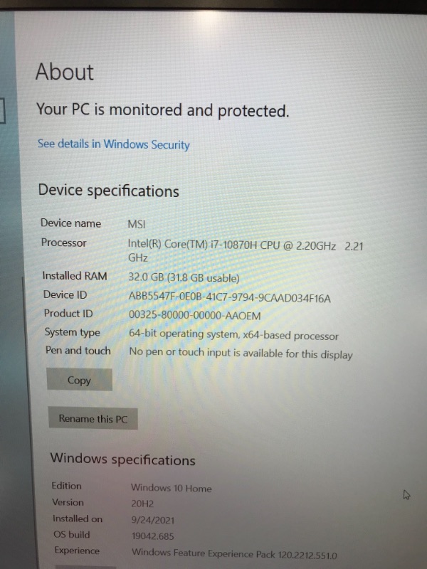 Photo 4 of MSI GP66 Leopard Gaming Laptop: 15.6" 144Hz FHD 1080p Display, Intel Core i7-10750H, NVIDIA GeForce RTX 3070, 16GB, 512GB SSD, Win10, Black (10UG-430)