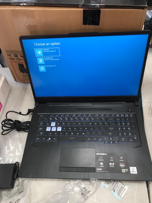 Photo 2 of ASUS TUF Gaming F17 Gaming Laptop, 17.3” 144Hz FHD IPS-Type Display, Intel Core i5-10300H, GeForce GTX 1650 Ti, 8GB DDR4, 512GB PCIe SSD, RGB Keyboard, Windows 10, Bonfire Black, FX706LI-ES53